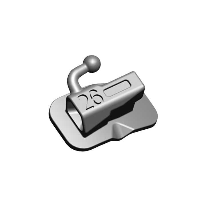 2G Buccal Tube for first molar, single, with mesh base, compatible with Roth or MBT system, precise and comfortable to use