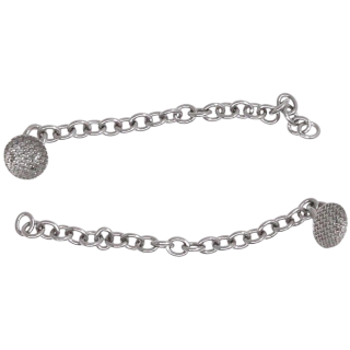 Kieferorthopädischer Klebe-Button mit Kette Centraliss - 2 Stk. Silber