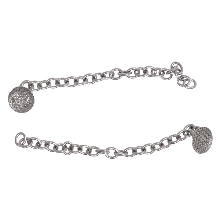 Orthodontic Round Button with Chain Centraliss - 2 pcs. Silver
